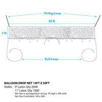 Silver Rainbow BALLOON DROP NET - 14FT X 50FT Balloon Drops BNP50-SR