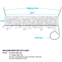 Silver Rainbow BALLOON DROP NET - 7FT X 20FT Balloon Drops BNP7X20-SR