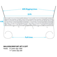 Silver Rainbow BOSS 1000 - BALLOON DROP NET - 4FT X 23FT Balloon Drops BOSS1000-SR