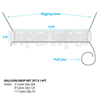 Silver Rainbow BOSS 125 - BALLOON DROP NET - 2FT X 14FT Balloon Drops BOSS125-SR