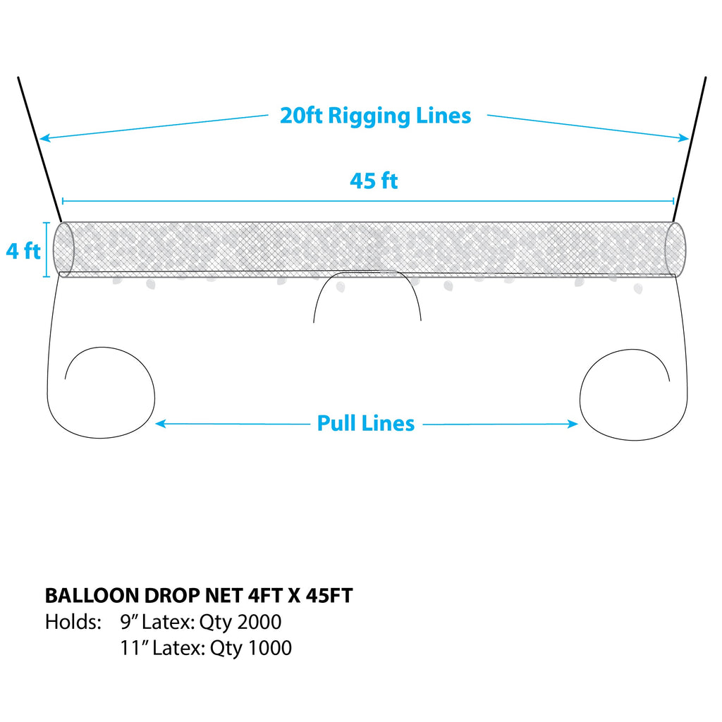 Boss 2000 - Balloon Drop Net - 4Ft X 45Ft