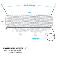 Silver Rainbow BOSS 500 - BALLOON DROP NET - 4FT X 14FT Balloon Drops BOSS500-SR