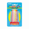 SPIRAL BIRTHDAY CANDLES IN CAKE HOLDERS (12 PK) - LA Balloons