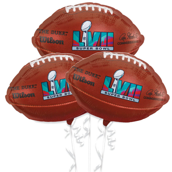 SUPER BOWL 57 • FOOTBALLS 18 inch BALLOON BOUQUET KIT • PARTY SUPPLIES DECORATIONS • 3PC - LA Balloons