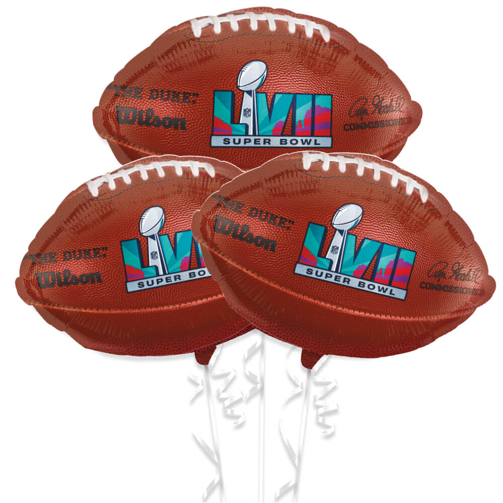 SUPER BOWL 57 • FOOTBALLS 18 inch BALLOON BOUQUET KIT • PARTY SUPPLIES DECORATIONS • 3PC