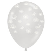TUFTEX 11 inch PETALS - CRYSTAL CLEAR W/ WHITE INK Latex Balloons 99150-M