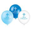 Unique 12 inch BLUE COMMUNION (8 PK) Latex Balloons 43831-UN