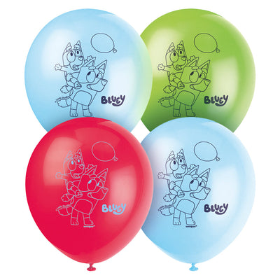 Unique 12 inch BLUEY (8 PK) Latex Balloons 29655-UN