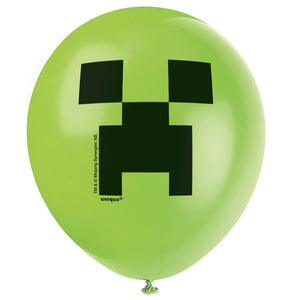 Unique 12 inch MINECRAFT (8 PK) Latex Balloons 79415-UN