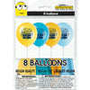 Unique 12 inch MINIONS 2 (8 PK) Latex Balloons 78175-UN