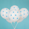 Unique 12 inch WHITE WITH BLUE POLKA DOTS BALLOON (6 PK) Latex Balloons 57586-UN