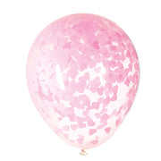 Unique 16 inch CLEAR BALLOONS WITH PINK HEART TISSUE CONFETTI (5 PK) Latex Balloons 73375-UN