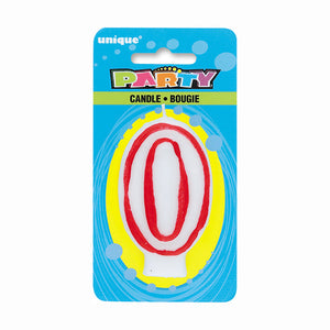 Unique NUMBER 0 ZERO DELUXE SHAPE BIRTHDAY CANDLE Candles 360-0-UN
