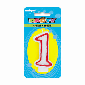 Unique NUMBER 1 DELUXE SHAPE BIRTHDAY CANDLE Candles 360-1-UN