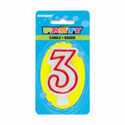 Unique NUMBER 3 DELUXE SHAPE BIRTHDAY CANDLE Candles 360-3-UN