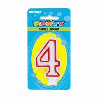 Unique NUMBER 4 DELUXE SHAPE BIRTHDAY CANDLE Candles 360-4-UN