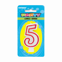 Unique NUMBER 5 DELUXE SHAPE BIRTHDAY CANDLE Candles 360-5-UN