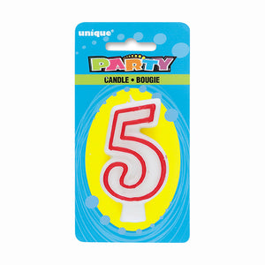 Unique NUMBER 5 DELUXE SHAPE BIRTHDAY CANDLE Candles 360-5-UN