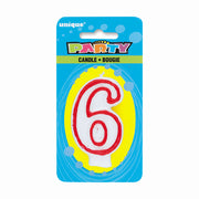 Unique NUMBER 6 DELUXE SHAPE BIRTHDAY CANDLE Candles 360-6-UN