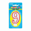 Unique NUMBER 9 DELUXE SHAPE BIRTHDAY CANDLE Candles 360-9-UN