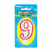 Unique NUMBER 9 DELUXE SHAPE BIRTHDAY CANDLE Candles 360-9-UN