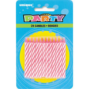 Unique PINK SPIRAL BIRTHDAY CANDLES (24 PK) Candles 1905PC-UN