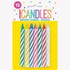 Unique SPIRAL BIRTHDAY CANDLES (12 PK) Candles 1906C-UN