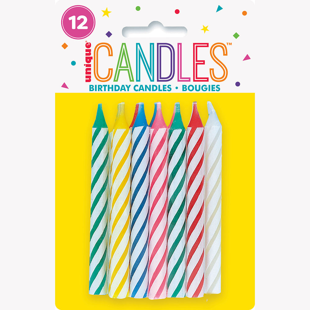 Unique SPIRAL BIRTHDAY CANDLES (12 PK) Candles 1906C-UN
